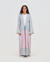 GREY-PINK BLOCK ABAYA